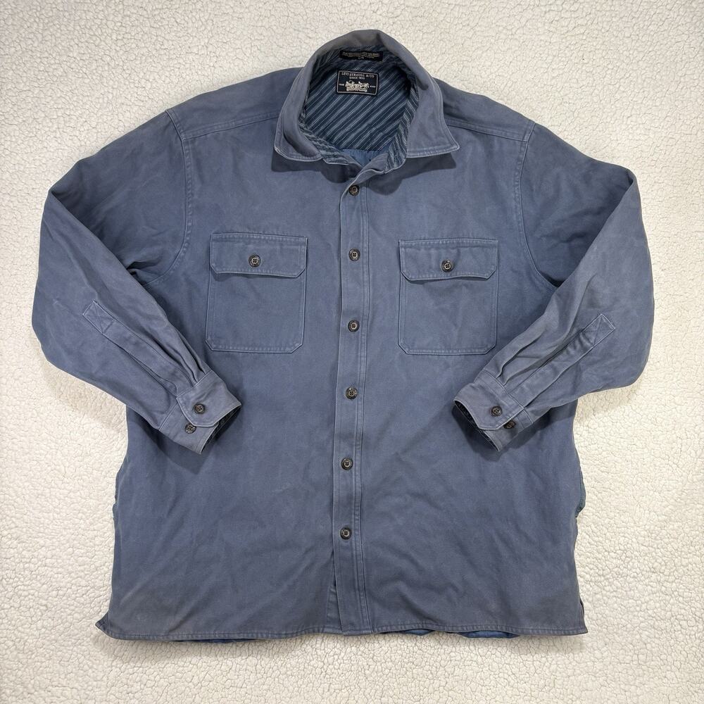 Vintage Levi Strauss Shirt Jacket Mens Large Shacket‎ Chamois Flannel Cotton - Picture 1 of 9